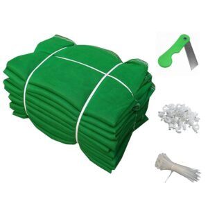 50% UV Protection Garden _Balcony_ Terrace Shade Net_3 M X 5 Meters_10 X 16.5 Feet_ Green Color with 1 Blade_30 Tags_30 Clamps ULSHNT2